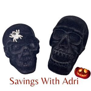 2x Halloween Decorations Skeletons Black Velvet